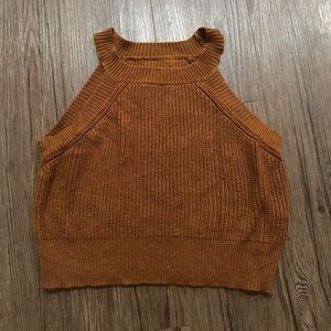 Rust Knit Halter Sweater Tank